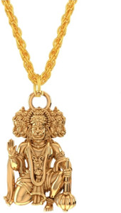 bee stlyle gold plated punchmukhi Hanuman bajrangbali locket chain for boy/men &girls/women Gold-plated Brass Locket