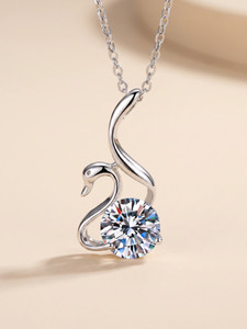MYKI Gorgeous Swan Designer Pendant Gold-plated Crystal Sterling Silver Pendant