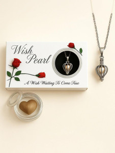 Love Pearl Wish Pearl Heart Pendant Necklace with Real Pearl | Pearl Alloy Pendant Set