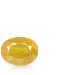 Aanya Jewels Natural Yellow Sapphire Pukhraj 7.25 RATTI Certified Energized Loose Gemstone With Lab Certificate Card Sapphire Stone
