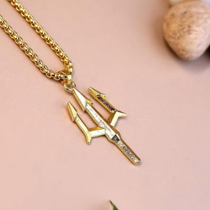 youwon Trishul Pendant Necklace for Men, Aluminum - Image 1