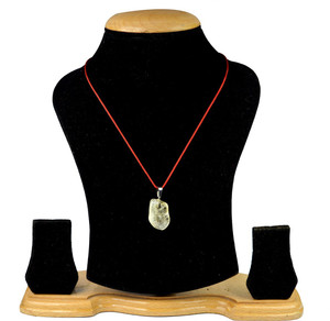 CRYSTU Natural Citrine Tumble Pendant/Locket with Theard for Unisex Citrine Crystal Pendant