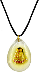 AFH Lord Buddha Meditation Black Cord Chain Pendant for Men and Women Acrylic Pendant