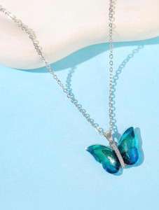 BLOSSIE Butterfly Necklace for Women | Pendant | Chain | Jewellery | Valentines Gift Silver Stainless Steel Pendant
