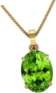 MARATNA 9.25 Ratti Peridot Stone Gold Plated Pendant 100% Gemstone by Lab Certified Peridot Brass