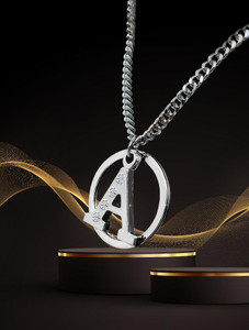 D2Fashion A Letter Locket Stainless Steel Alloy Pendant