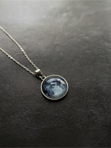 Murliwala Glow In The Dark Moon Necklace Pendant perfect gift for moon lover Alloy