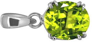 Sidharth Gems 10.25 Ratti 9.25 Carat Natural Peridot Pendant Stone Silver Plated Locket Rhodium Peridot Brass Pendant