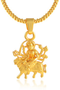 Admier gold plated Durga mata Vaishno Devi Maa Sherawali Mata religious pendant Gold-plated Brass Pendant