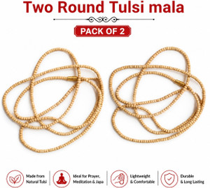UMA Tulsi Kanthi Mala Pack of 2 | Sacred Wooden Beads Chain for Men & Women Wood Locket