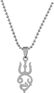 M Men Style Religious Murugan Trishul South India Fashion Jewelry Locket With Chain Sterling Silver Stainless Steel Pendant Set