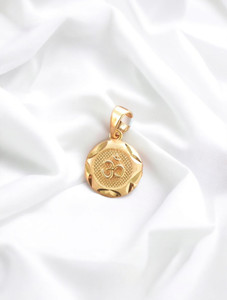 SAPNAPALACE OM LOCKET ROUND DESIGNER PENDANT Gold-plated Brass Locket