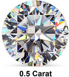 SIMPLY JEWELLERS Loose Diamond Moissanite D Colorless Brilliant Round Cut VVS1 Gemstone 0.5 Carat Moissanite Stone, Crystal