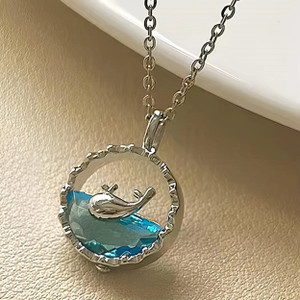 Karishma Kreations Blue Whale Pendant Stainless Steel Chain Necklace Fashion Accessories Women Girl Silver Stainless Steel Pendant