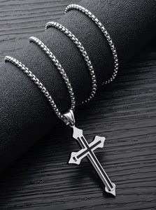 RAPPERSSHOP Jesus Cross Pendant with Box Chain - Image 6