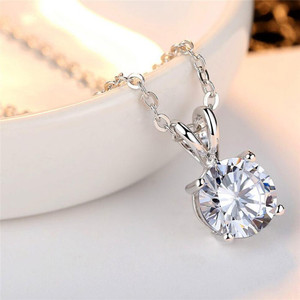 MYKI Rabit Style Loop Solitaire American Diamond Fashionable Pendant Necklace for Girls & Women With Chain Gold-plated Swarovski Zirconia Sterling Silver Pendant