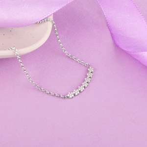 GIVA 925 Silver Anushka Sharma Silver Blooming Flower Necklace for Women Rhodium Zircon Sterling Silver Pendant