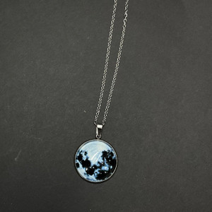 sky cart Glowing Moon Necklace Stainless Steel Pendant locket Steel Pendant