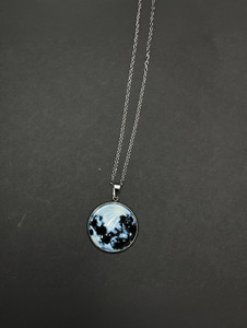 sky cart Glowing Moon Necklace Stainless Steel Pendant locket Steel Pendant