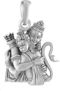 Akshat Sapphire Sterling Silver (92.5% Purity) God Shri Ram and Hanuman Pendant for Men & Women Sterling Silver Pendant