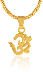 Admier Om Pendant locket chain necklace God pendant temple jewellery necklace Gold-plated Brass Pendant