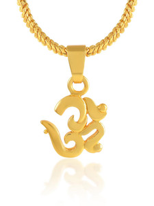 Admier Om Pendant locket chain necklace God pendant temple jewellery necklace Gold-plated Brass Pendant