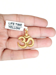 SAPNAPALACE OM PENDANT ELEGANT DESIGN WITH MICRO GOLD PLATED Gold-plated Brass Pendant