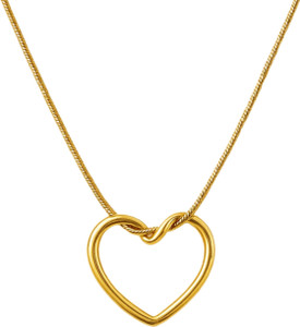 SASHAA Gold-Plated Heart Pendant Necklace for Women & Girls Gold-plated Stainless Steel Pendant