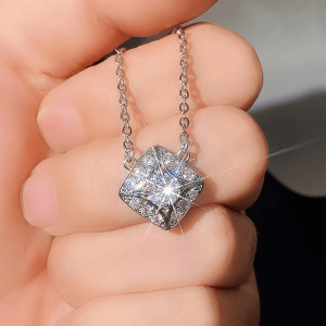 ROYALECLASSIC Royaleclassic Copper Plated Shinning Pendant Necklace for Women's and Girls Copper Diamond Zinc Pendant