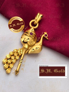 jignesh this dollar unites the Vel and Peacock, Gold-plated Diamond Brass Pendant