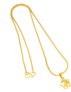 Charms Religious Symbol OM Pendant Set Gold-plated Alloy Locket Set