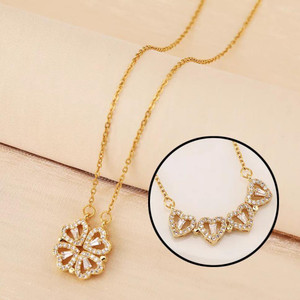 Vembley Gorgeous Gold-plated 2-in-1 Magnetic Hearts Pendant