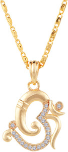 BELWICK Gold Plated God OM WITH GANESH Pendant Set Gold-plated Diamond Brass Pendant Set