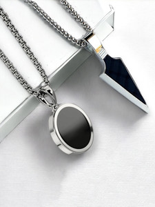 kazare Pendant For Boy and Men|Locket Combo Set Rhodium Alloy