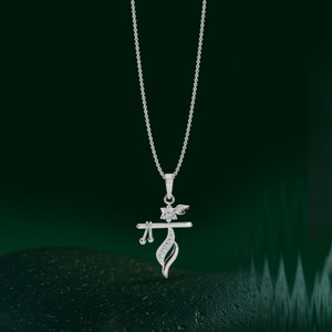 Miss Highness 925 Silver Shri Krishna Flute Pendant – Luxury, Religious, Spiritual Gift, Rhodium Cubic Zirconia Sterling Silver Pendant