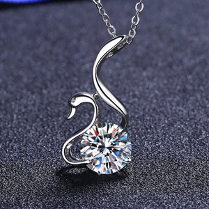 MYKI Gorgeous Swan Designer Pendant Gold-plated Swarovski Crystal Sterling Silver Pendant