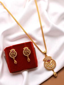 RADHEKRISHNA IMITATION Copper Gold-plated Gold Jewellery Set