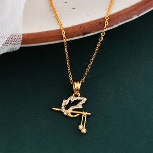 PYR JEWELS 22kt Gold Neck Chain Wiith Locket Pendant For Women Girls Gold-plated Brass Pendant Set