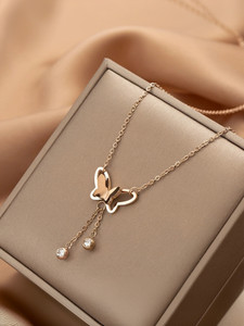 MYKI Beautiful Butterfly Shape pendent For women & girls Gold-plated Crystal Stainless Steel Pendant
