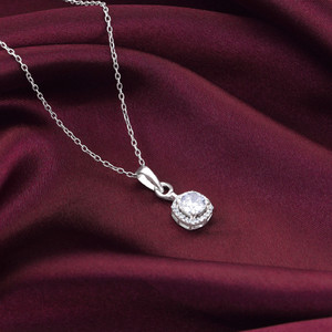 GIVA Sterling Silver Twilight Ray Pendant With Link Chain for Womens Rhodium Silver Pendant