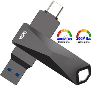 EMGA Delivering Innovation Dual Drive PRO Series Ultra Fast OTG USB 3.2 Gen2 Type A & C -64gb 64 GB Pen Drive Compatible with Laptop, Mobile, Desktop Computer, Television USB 3.2 Metal Case