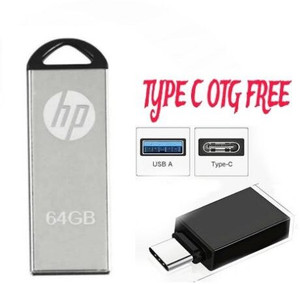 HP A1T 64 GB Pen Drive Compatible with Laptop, Audio Player, Audio Player USB 2.0 Metal Case