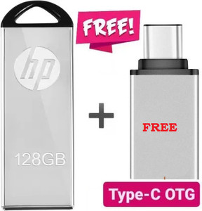 HP MD V220M 1 OTG 128 GB Pen Drive Compatible with Laptop, Mobile, Netbook, Tablet USB 2.0 Metal Case