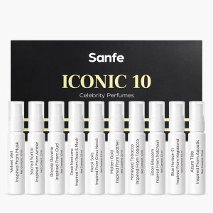 Sanfe Iconic 10 Celebrity Perfume Set I 10x10ml I Long Lasting Fragrance Set Eau de Parfum  -  10 ml