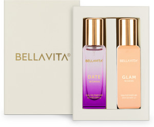 Bella vita organic DATE WOMAN & GLAM WOMAN perfume combo|2X20ML|With Floral & Woody Notes| Eau de Parfum  -  40 ml