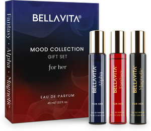बेलावीटा MOOD COLLECTION Perfume Gift Set for Her|3x15ml|Long Lasting Fragrances| Eau de Parfum  -  45 ml