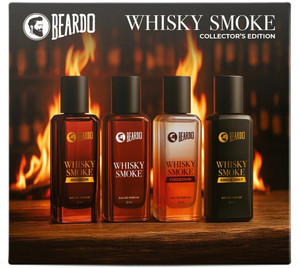 BEARDO Whisky Smoke Collectors Edition | Bourbon, Firebomb & Single Malt | Long Lasting Perfume  -  80 ml