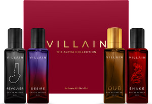VILLAIN Alpha Collection Perfume Gift Set for Him I 4x20ml|Long Lasting Fragrances Eau de Parfum  -  80 ml