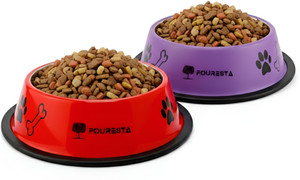 FOURESTA Large Dog Bowl 720 ml Combo Pack of 2 Feeding Bowls for Dog Non-Skid Dog Bowl Stainless Steel Pet Bowl