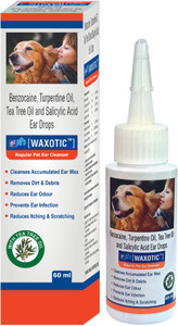 Pil Waxotic Ear Cleaner for Dogs & All Pets | Relieves Itchy Ear, Treats Ear Mites 60 ml Pet Ear Cleanser